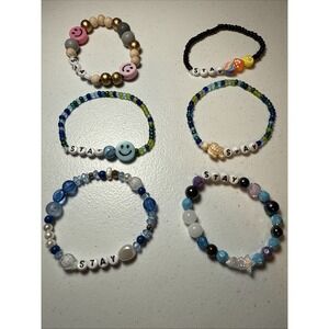 Colorful Bracelets STAY  Lot of 6 Multi Beaded Bracelet